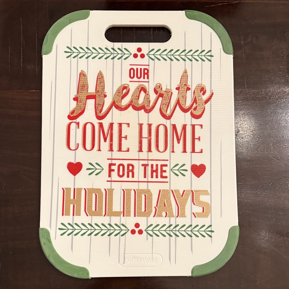Farberware Holiday Cutting Board with Red and Green Design